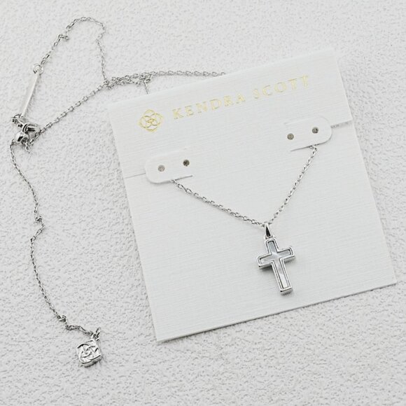 Kendra Scott Mother-of-Pearl Cross Necklace - Picture 2 of 2